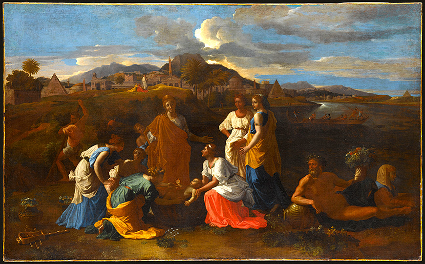 Nicolas Poussin, Moïse sauvé des eaux Vers 1647 Huile sur toile Paris, musée du Louvre, département des peintures © RMN-Grand Palais (Musée du Louvre) / Jean-Gilles Berizzi